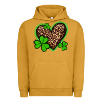 Pigment Peanut Butter st patricks day leopard heart with shamrocks Urban Hoodie - Artiststas