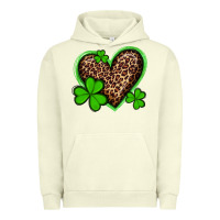 Pigment Pistachio st patricks day leopard heart with shamrocks Urban Hoodie - Artiststas