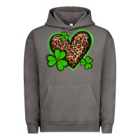 Pigment Tornado st patricks day leopard heart with shamrocks Urban Hoodie - Artiststas