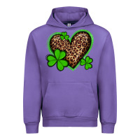 Tulip st patricks day leopard heart with shamrocks Urban Hoodie - Artiststas