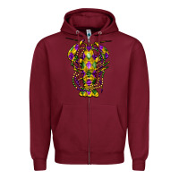 Burgundy mardi gras crawfish Zipper Hoodie - FaDigitalArtStudio