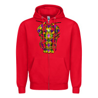 Red mardi gras crawfish Zipper Hoodie - FaDigitalArtStudio