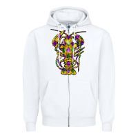 White mardi gras crawfish Zipper Hoodie - FaDigitalArtStudio