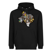 Black Happy Easter Texas Heavyweight Hoodie - CowhideDigitalArt