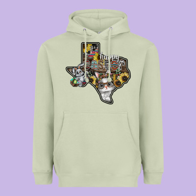 Happy Easter Texas Heavyweight Hoodie Designed By Cowhidedigitalart