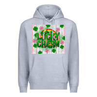 Heather Grey lucky charm st patricks day Premium Hoodie - FaDigitalArtStudio