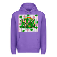 Purple lucky charm st patricks day Premium Hoodie - FaDigitalArtStudio