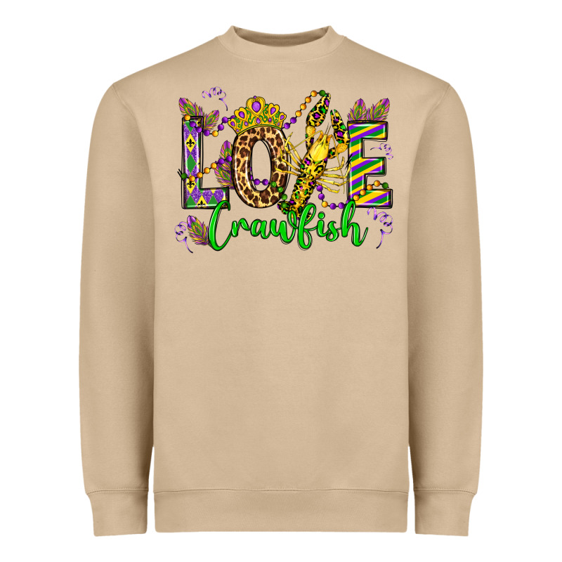 Love Crawfish Mardi Gras Olivia Heavyweight Sweatshirt by OliviaCreatesArt | Teevron