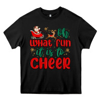 Black oh what fun it is to cheer Heavy Core Tee - MaliasSmallBusiness