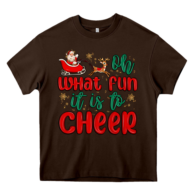 Oh What Fun It Is To Cheer Heavy Core Tee by MaliasSmallBusiness | Teevron