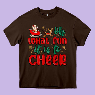 Oh What Fun It Is To Cheer Heavy Core Tee Designed By Maliassmallbusiness