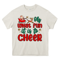 Cream oh what fun it is to cheer Heavy Core Tee - MaliasSmallBusiness