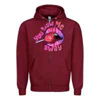 Burgundy You Blow Me Away Valentines Day Zipper Hoodie - FaDigitalArtStudio