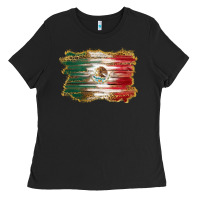 Black mexican flag with leopard Ladies Tee - RanaPortraitStore