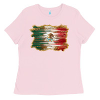 Bubblegum Pink mexican flag with leopard Ladies Tee - RanaPortraitStore