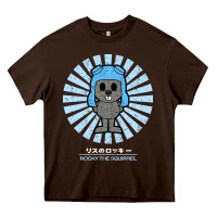 Chocolate Brown rocky the squirrel retro vintage Heavy Core Tee - tuanDangUi