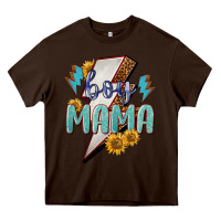 Chocolate Brown boy mama lightning bold Heavy Core Tee - NancyCooperArtShop