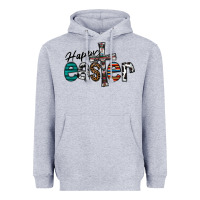 Heather Grey Happy Easter Heavyweight Hoodie - CowhideDigitalArt