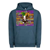 Pigment Midnight Navy mardi gras cow Urban Hoodie - Artiststas