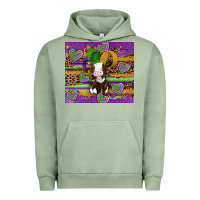 Pigment Oil Green mardi gras cow Urban Hoodie - Artiststas