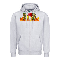 Heather Grey Baseball And Softball Dad Libbey Glass Zipper Hoodie - BundleAndBundleShop