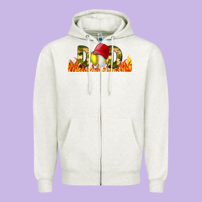 Baseball And Softball Dad Libbey Glass Zipper Hoodie Designed By Bundleandbundleshop