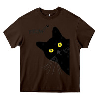 Chocolate Brown black cat day halloween black cat meow Heavy Core Tee - tuanDangUi