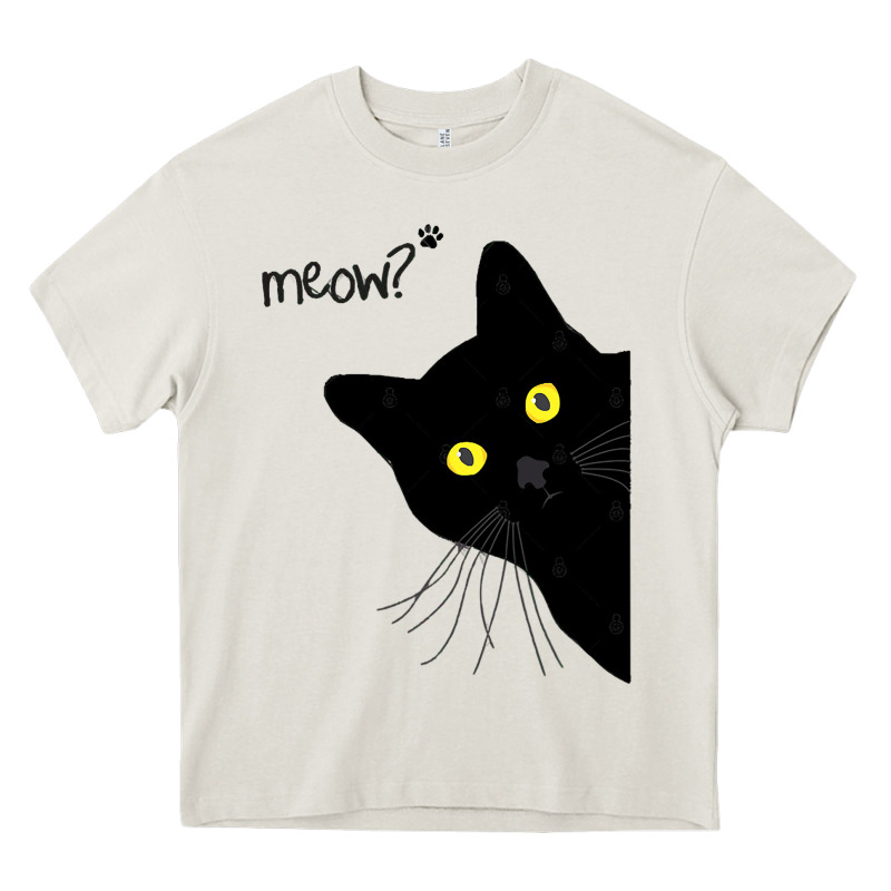 Black Cat Day Halloween Black Cat Meow Heavy Core Tee by tuanDangUi | Teevron