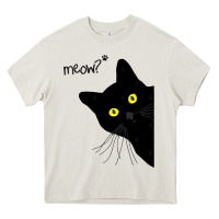 Cream black cat day halloween black cat meow Heavy Core Tee - tuanDangUi