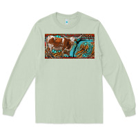 Matcha texas longhorn with aztec tiger and  leopard Long Sleeve Tee - RanaPortraitStore