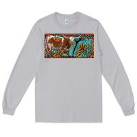Moon Dust texas longhorn with aztec tiger and  leopard Long Sleeve Tee - RanaPortraitStore
