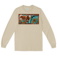 Mushroom texas longhorn with aztec tiger and  leopard Long Sleeve Tee - RanaPortraitStore
