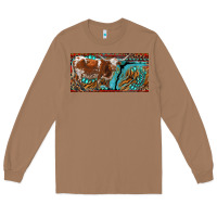 Toasted Coconut texas longhorn with aztec tiger and  leopard Long Sleeve Tee - RanaPortraitStore