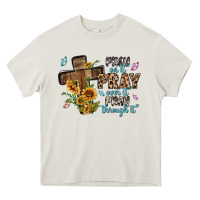 Cream pray on it pray over it pray through it Heavy Core Tee - MaliasSmallBusiness