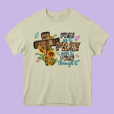 Pray On It Pray Over It Pray Through It Heavy Core Tee Designed By Maliassmallbusiness