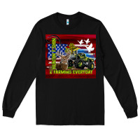 Black hunting fishing & farming everyday Long Sleeve Tee - TumblerDesignByShophia