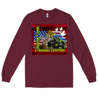Burgundy hunting fishing & farming everyday Long Sleeve Tee - TumblerDesignByShophia