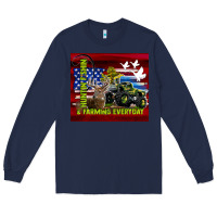 Navy hunting fishing & farming everyday Long Sleeve Tee - TumblerDesignByShophia
