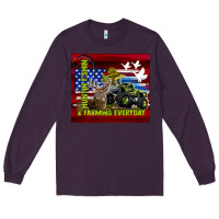 Plum hunting fishing & farming everyday Long Sleeve Tee - TumblerDesignByShophia