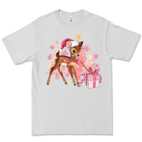 Dove Grey reindeer pink christmas Premium Tee - MaliasSmallBusiness