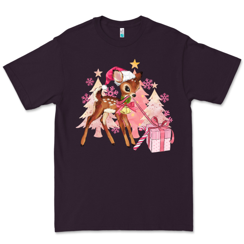 Reindeer Pink Christmas Premium Tee by MaliasSmallBusiness | Teevron
