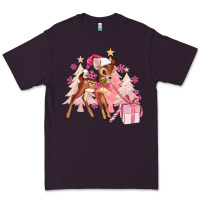Plum reindeer pink christmas Premium Tee - MaliasSmallBusiness