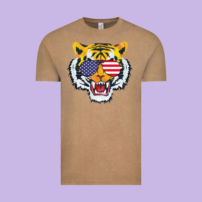 America Merica Tiger Vintage Tee Designed By Bettercallsaul