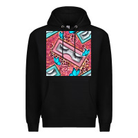 Black cosmetic fake eyelashes and butterfly with leopard seamless pattern bb Premium Hoodie - BundleAndBundleShop