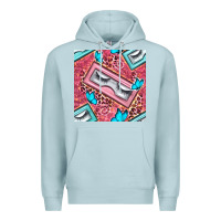 Blue Mist cosmetic fake eyelashes and butterfly with leopard seamless pattern bb Premium Hoodie - BundleAndBundleShop