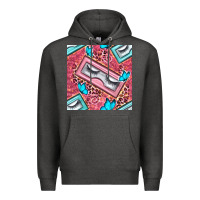 Charcoal Heather cosmetic fake eyelashes and butterfly with leopard seamless pattern bb Premium Hoodie - BundleAndBundleShop