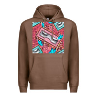 Chestnut cosmetic fake eyelashes and butterfly with leopard seamless pattern bb Premium Hoodie - BundleAndBundleShop