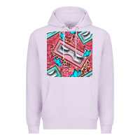 Lilac cosmetic fake eyelashes and butterfly with leopard seamless pattern bb Premium Hoodie - BundleAndBundleShop