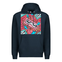 Navy cosmetic fake eyelashes and butterfly with leopard seamless pattern bb Premium Hoodie - BundleAndBundleShop