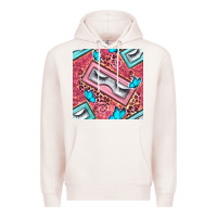 Pale Pink cosmetic fake eyelashes and butterfly with leopard seamless pattern bb Premium Hoodie - BundleAndBundleShop